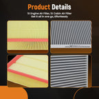 2PC Engine & Cabin Filter for Jeep Wrangler (2018-2025)