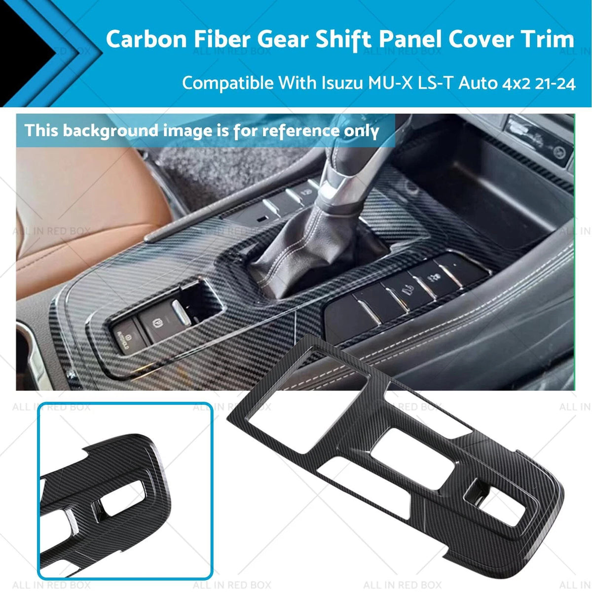Carbon Fiber Gear Shift Panel Cover Trim for Isuzu MU-X LS-T (2021–2024)
