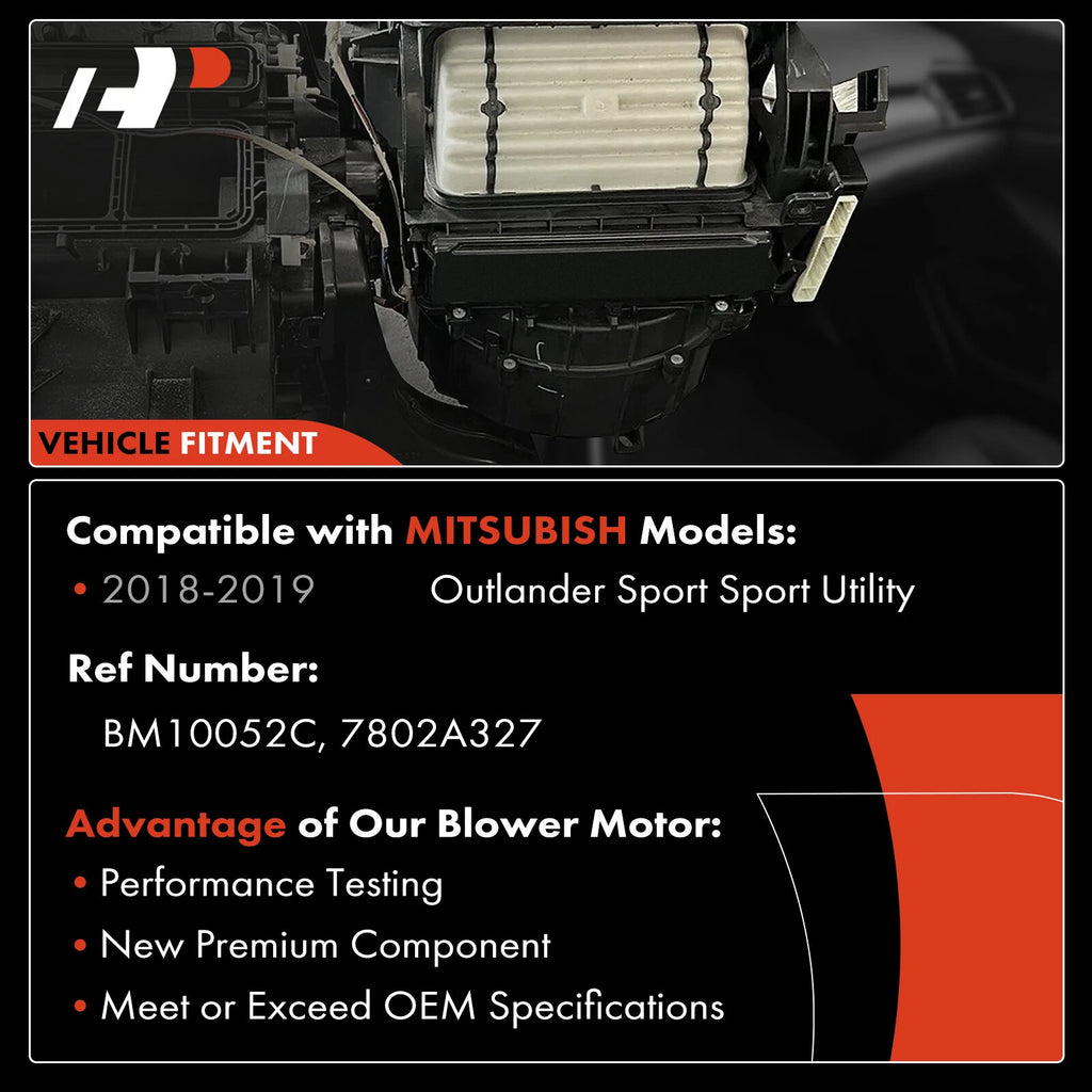 HVAC Blower Motor with Wheel Assembly for Mitsubishi Outlander (2018–2019)