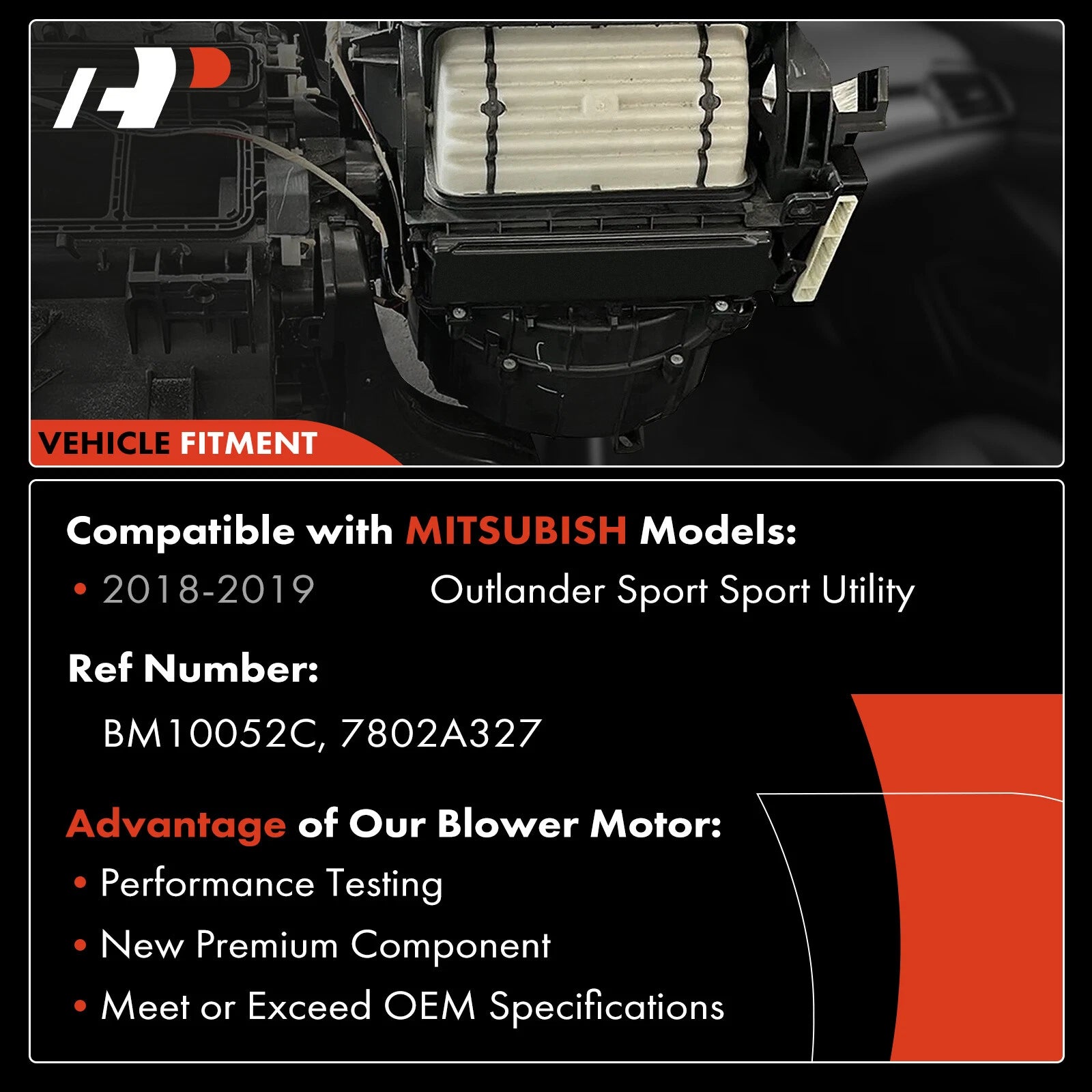 HVAC Blower Motor with Wheel Assembly for Mitsubishi Outlander (2018–2019)