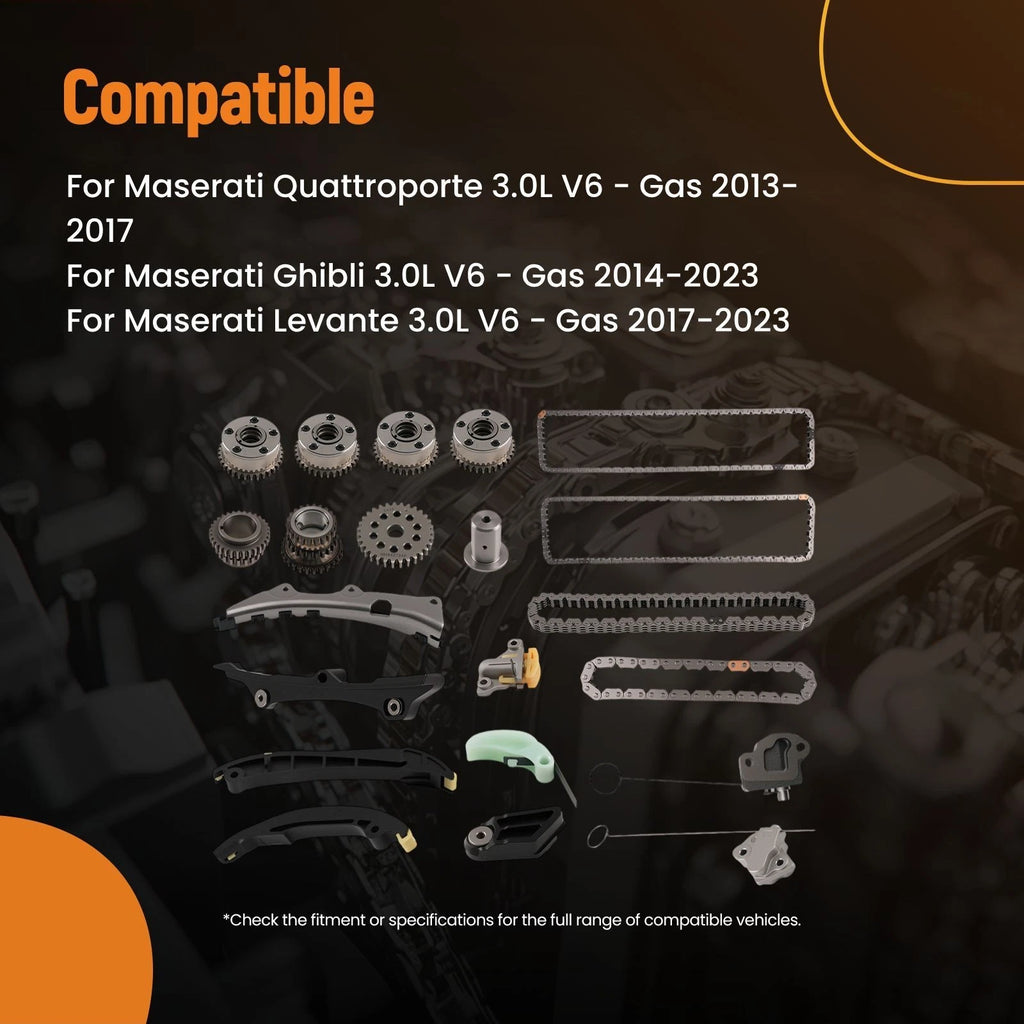 Engine Timing Kit & Camshaft Phaser for Maserati Levante 3.0L V6 (2017–2023)