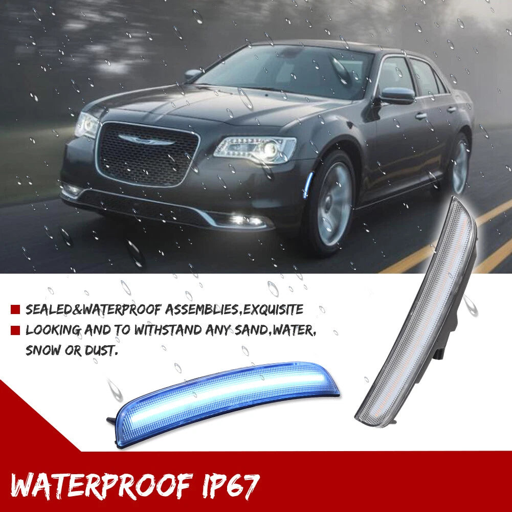 Ice Blue LED Front Side Marker Lights for Chrysler 300 300C 300S (2015–2023)