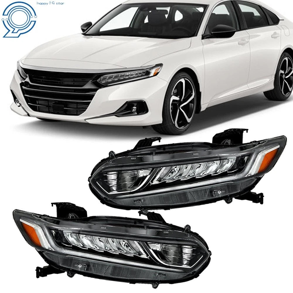 Set of 2 Halogen Headlights with LED for Honda Accord Sedan (2018–2020)