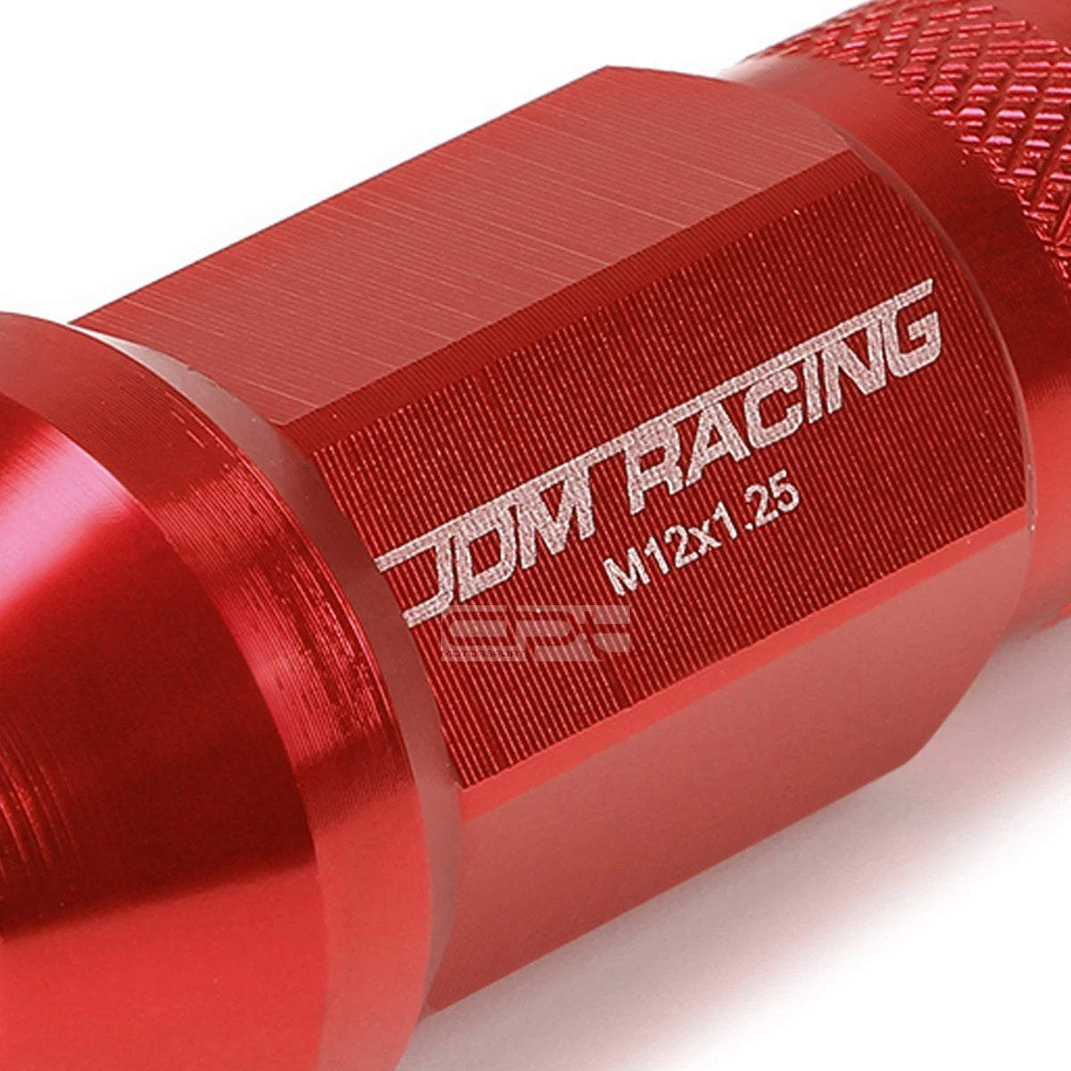 20 PCS Open End M12x1.25 50mm Tall Red Aluminum Lug Nuts + Adapter