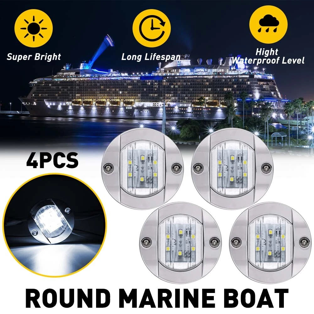 6 LED Deck Courtesy Lights for Marine Boat (12V)