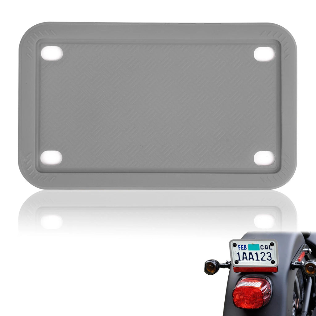 Gray Motorcycle Silicone License Plate Frame for Universal (Rustproof, 2–3)