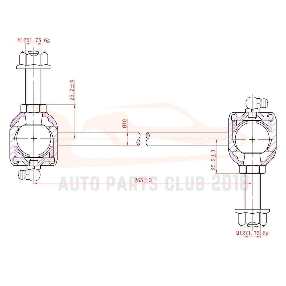 Set of 6 Ball Joints and Tie Rods for Ford Mustang (2005–2009)