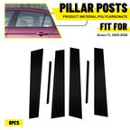 Set of 6 Glossy Black Door Window Pillar Post Covers for Acura TL (2004–2008)