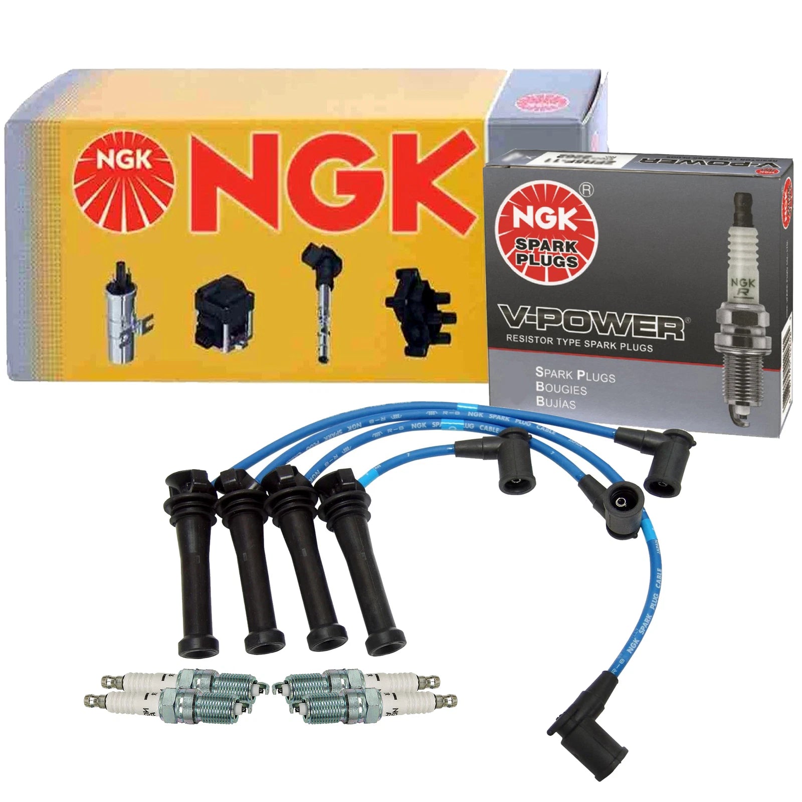 Set of 4 NGK V-Power Spark Plugs Gap 0.052" for Mazda 6 i 2.3 L4 (2003–2005)