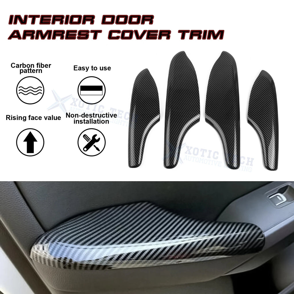 Carbon Fiber Texture Interior Door Armrest Panel Trim for Honda Civic (2022-2025)