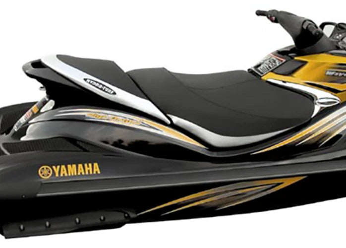 Hydro-Turf Seat Cover for Yamaha FX140 FX HO (2004–2008) Black Silver CF EM2