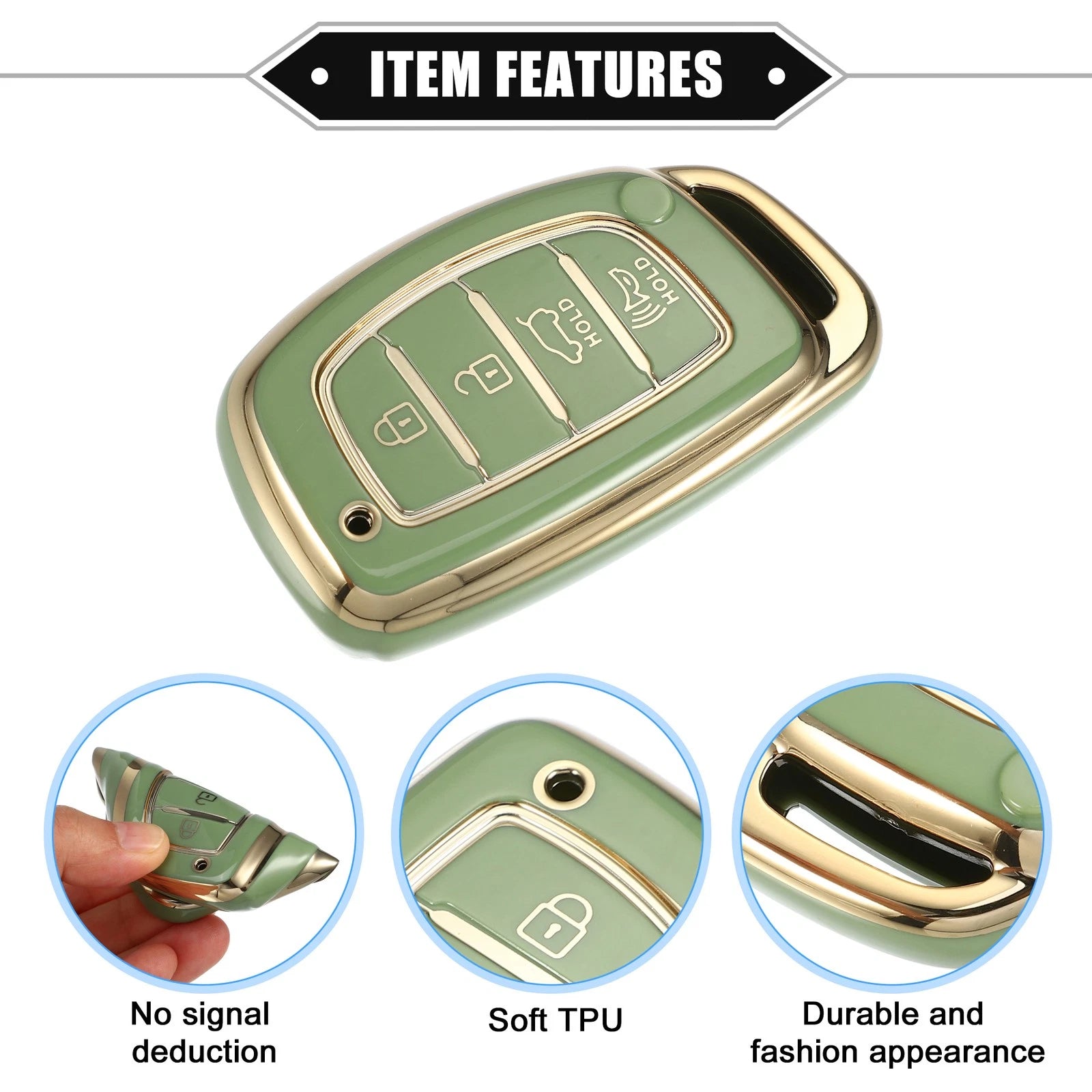 Set of 4 TPU Key Fob Covers for Hyundai Elantra (2017–2020)