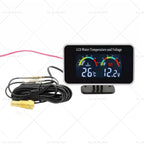 2X LCD Water Temp Voltmeter Gauge for Universal 12V/24V