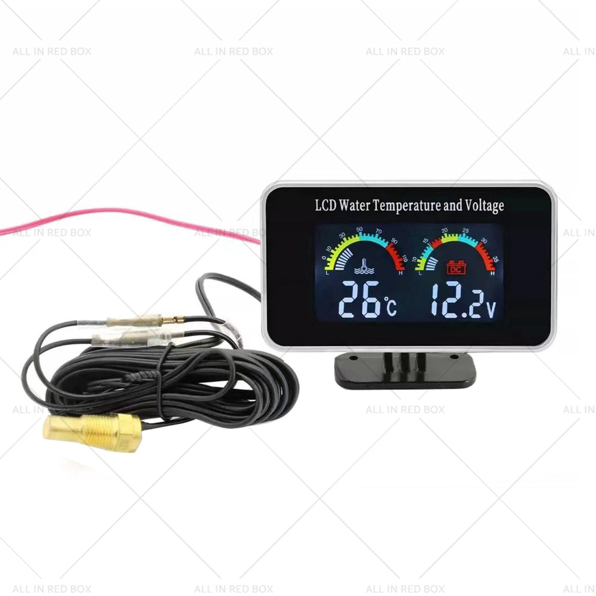 2X LCD Water Temp Voltmeter Gauge for Universal 12V/24V