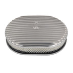 12" Oval Polished Aluminum Air Cleaner for Chevy Ford Mopar