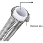 6AN PTFE 3/8" Fitting Stainless Braided Oil Fuel Hose Line Kit (2014–2019)