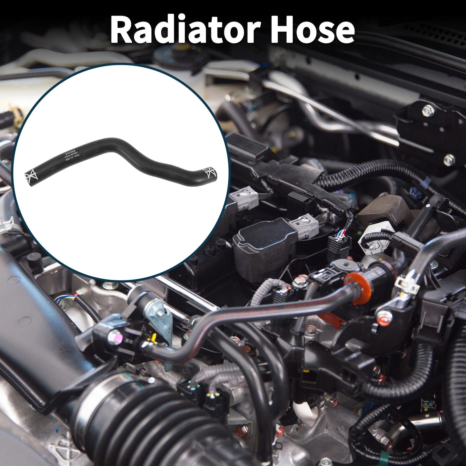 Radiator Hose Coolant Pipe for Volkswagen Polo (2006–2010) 6Q0121157BJ Rubber Black