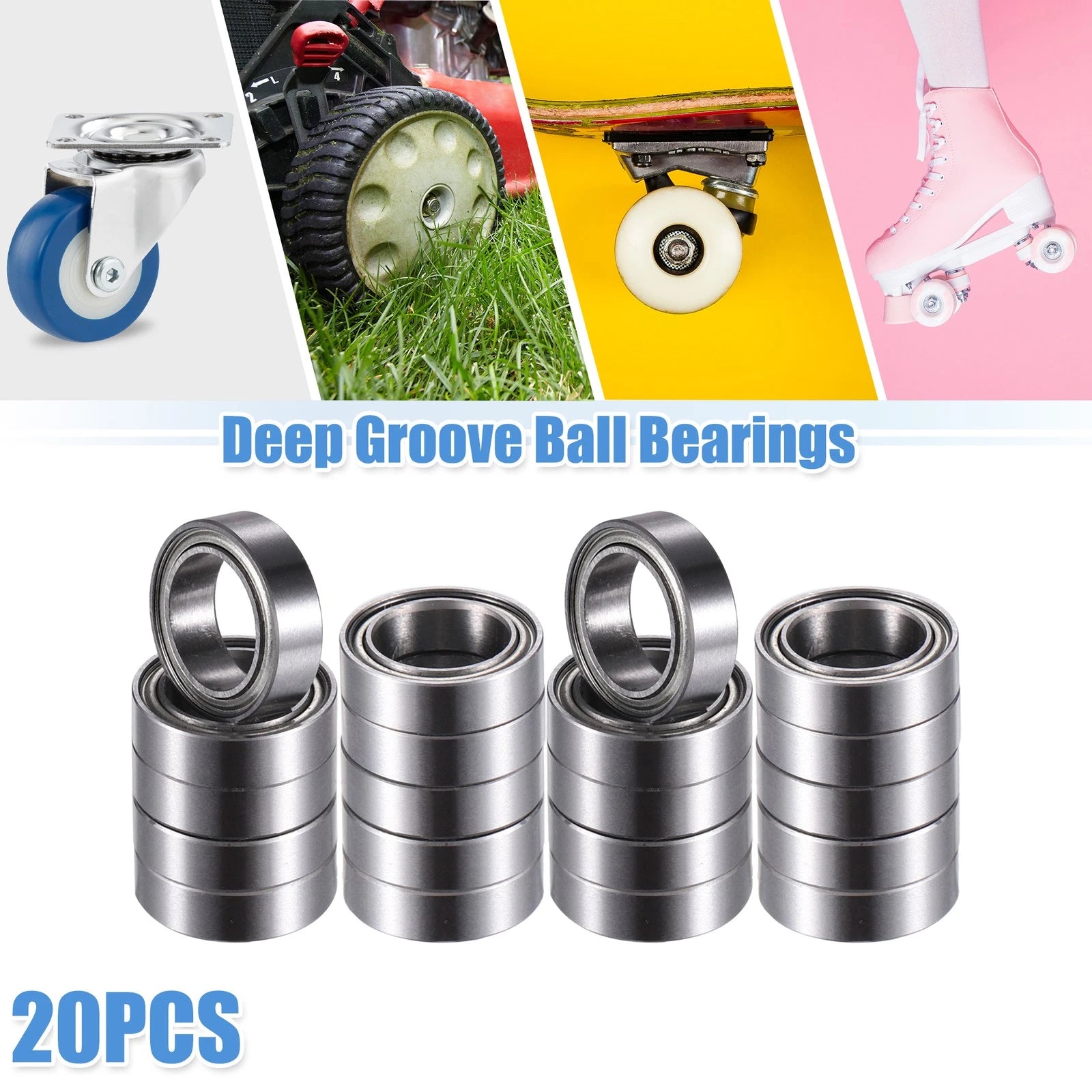 20 Pcs MR128ZZ Deep Groove Ball Bearings for Cars (8x12x3.5mm)