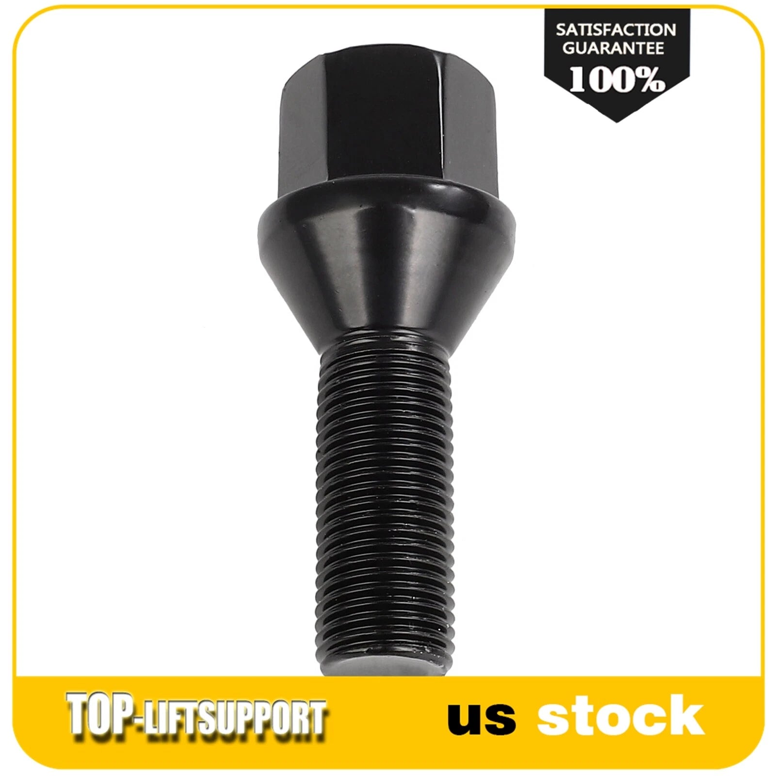 Set of 20 Black Wheel Lug Bolts for Chrysler 200, Dodge Dart, Jeep