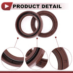 2X Oil Seal for Rotary Shaft (35x50x12mm) FKM Rubber Brown