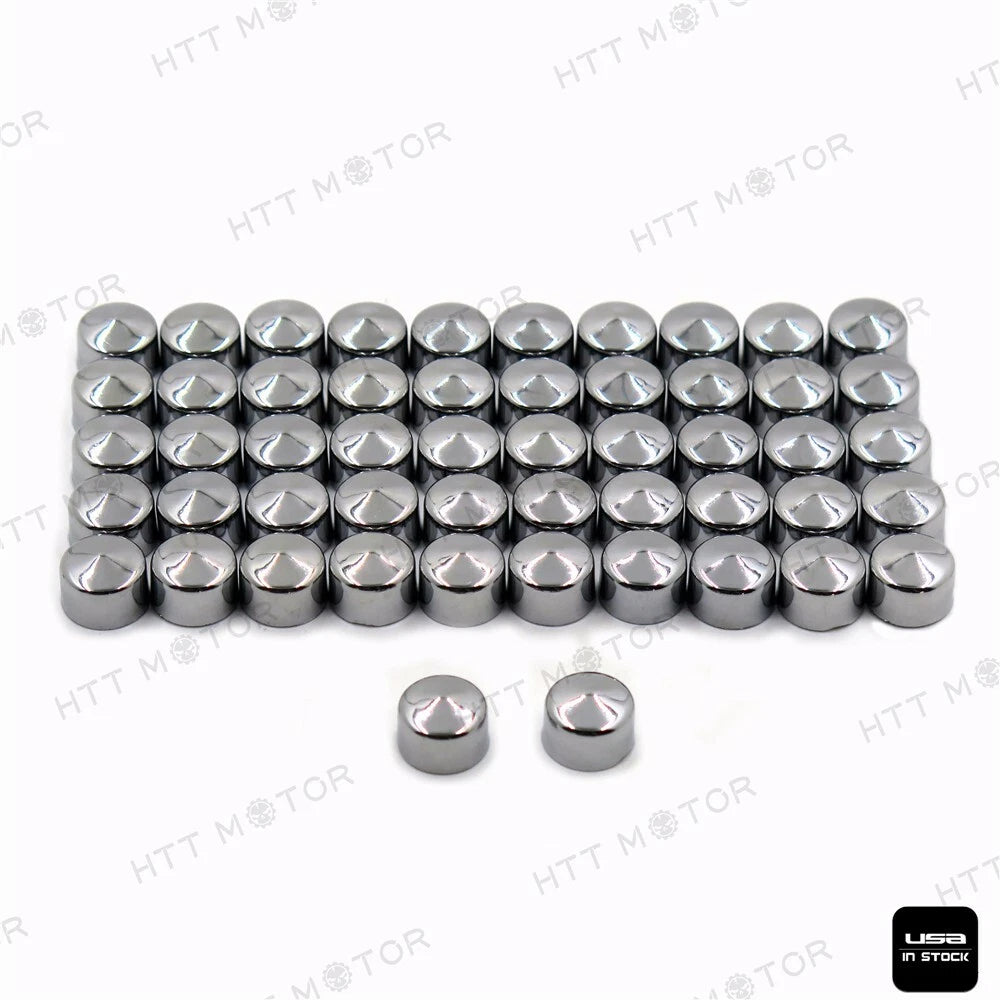 52PCS Chrome Bolt Cap Topper Nut for Harley Sportster (2004–2015)
