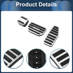 3Pcs Accelerator Pedal Covers for Suzuki Hustler (2014–2023) Silver Tone