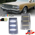 2X Clear White LED Side Marker Light Assembly for Chevy Impala Caprice (1981–1985)