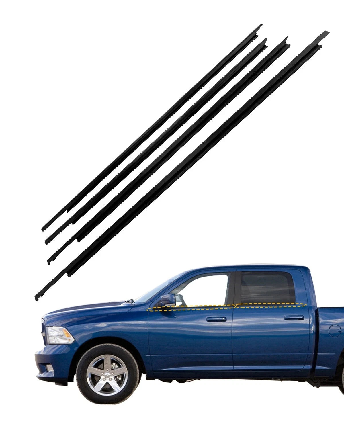Weatherstrip Window Moulding Trim Seal for Dodge Ram 1500 2500 3500 (2009–2023)