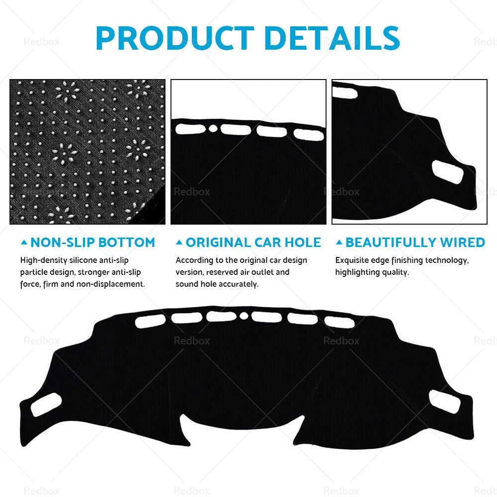 Non-Slip Dash Mat for Nissan Qashqai J11 (2014–2022) Dashboard Cover Black