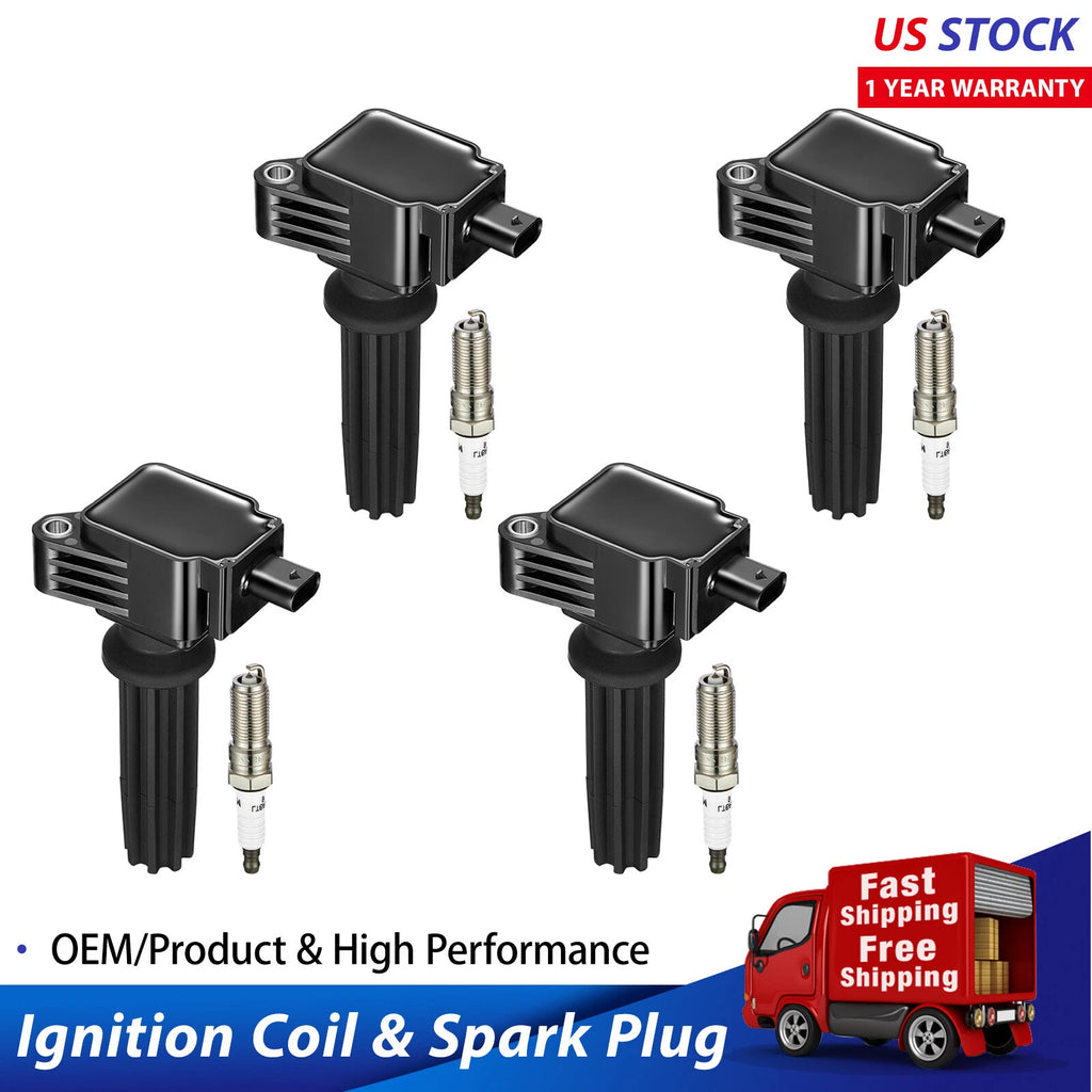 Ignition Coil and Iridium Spark Plug Set for Ford Focus 2012-2018