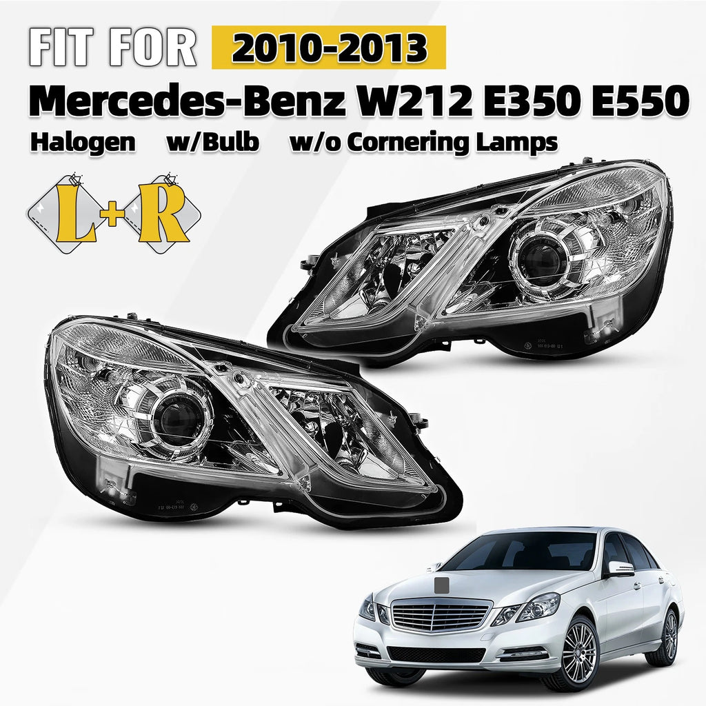 Halogen Headlight Pair for Mercedes-Benz W212 E350 (2010–2013)