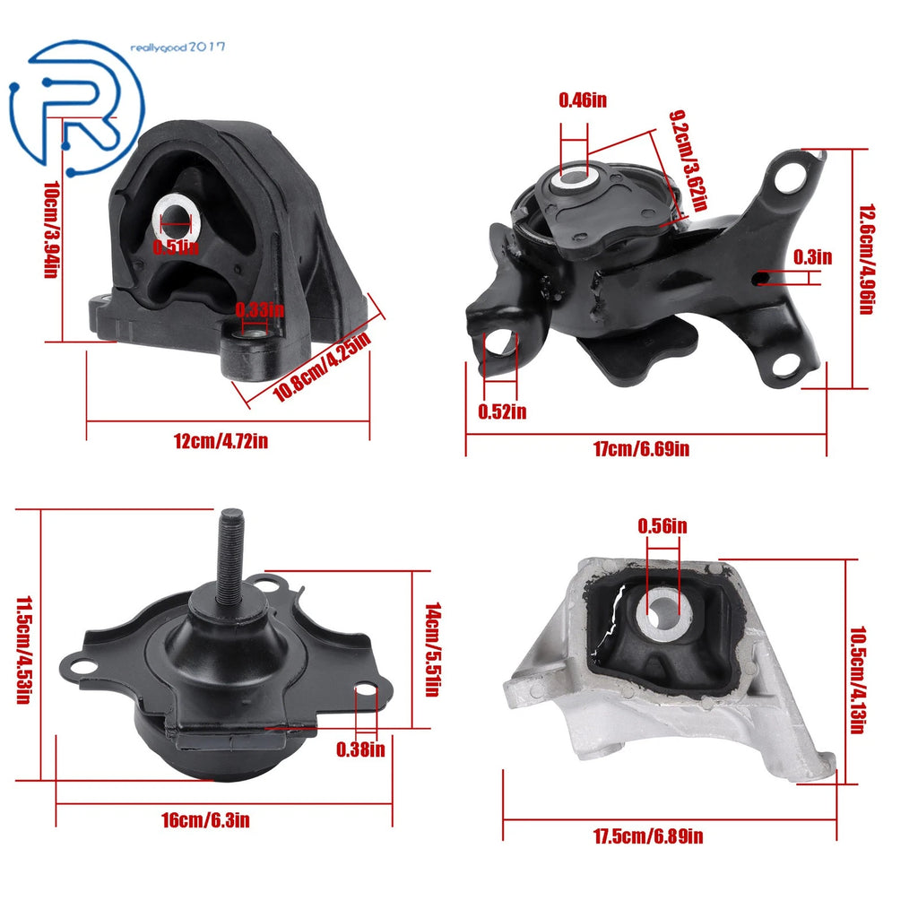Set of 4 Engine Motor & Trans Mounts for Acura RSX, Honda Civic 2.0L (2002–2006)