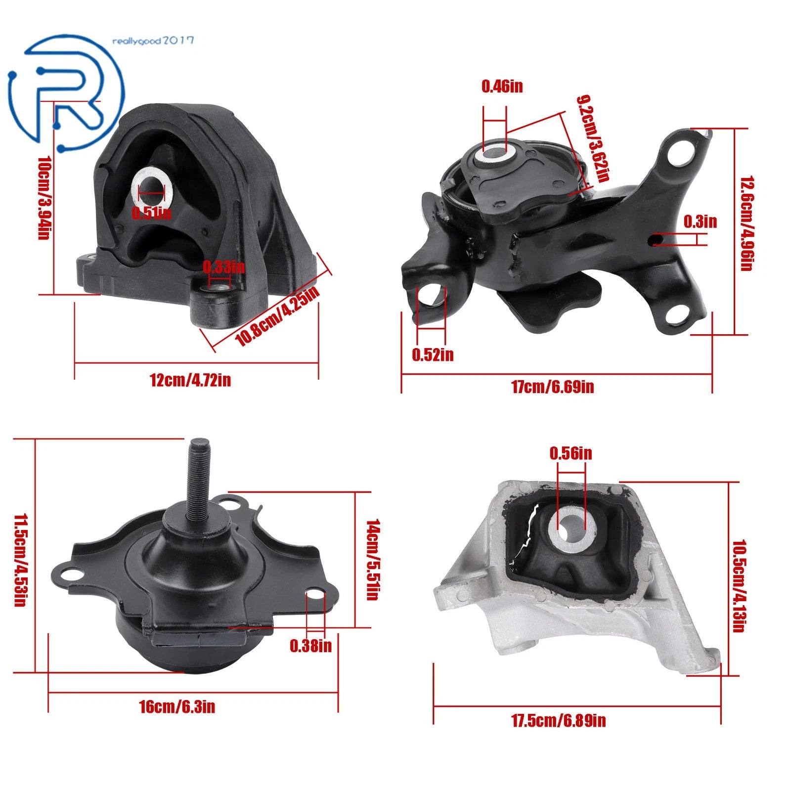 Set of 4 Engine Motor & Trans Mounts for Acura RSX, Honda Civic 2.0L (2002–2006)