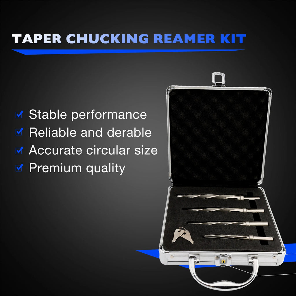 Set of 3 M2 HSS Taper Chucking Reamers for 3/8", 1/2", 5/8", 3/4"