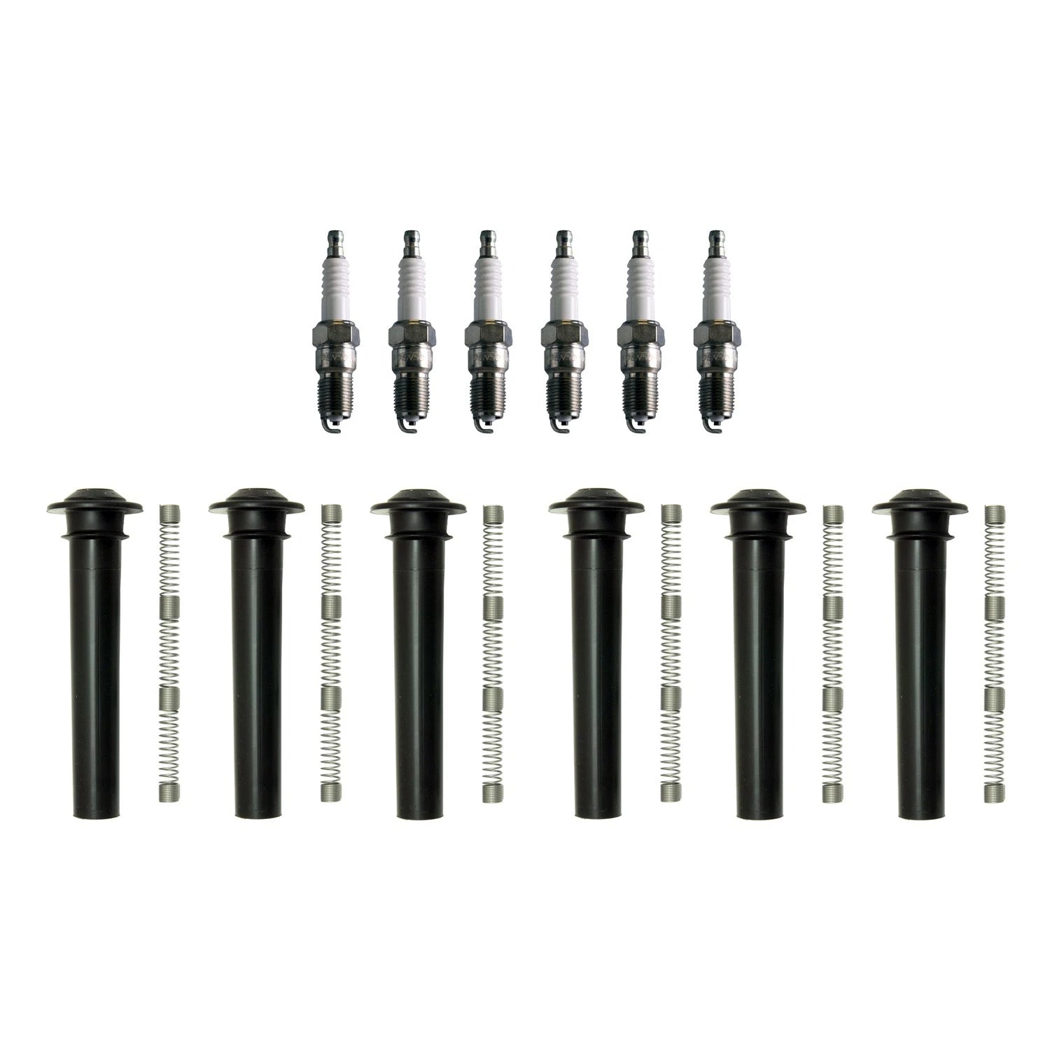 Set of 6 Denso Spark Plugs & NGK Ignition Coil Boots for Ford Escape Taurus (2001–2005)