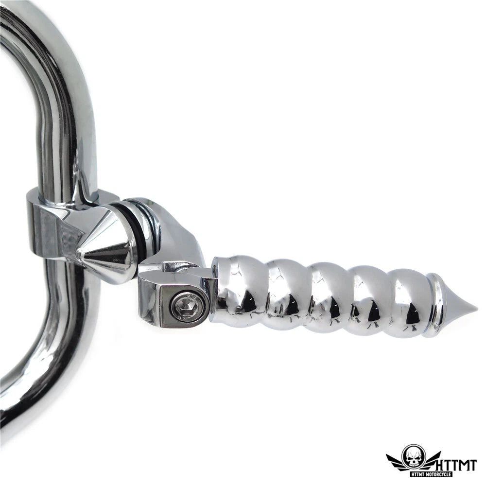 Chrome 2.5" Long Foot Pegs for Harley SuperLow 120 (2011–2020)