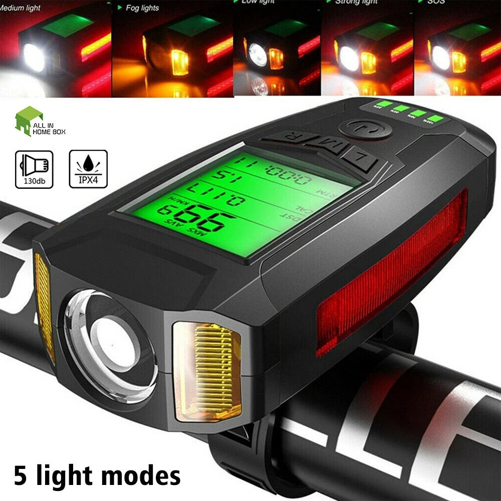 USB Rechargeable LED Bicycle Headlight for 12-24V Bikes