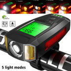 USB Rechargeable LED Bicycle Headlight for 12-24V Bikes