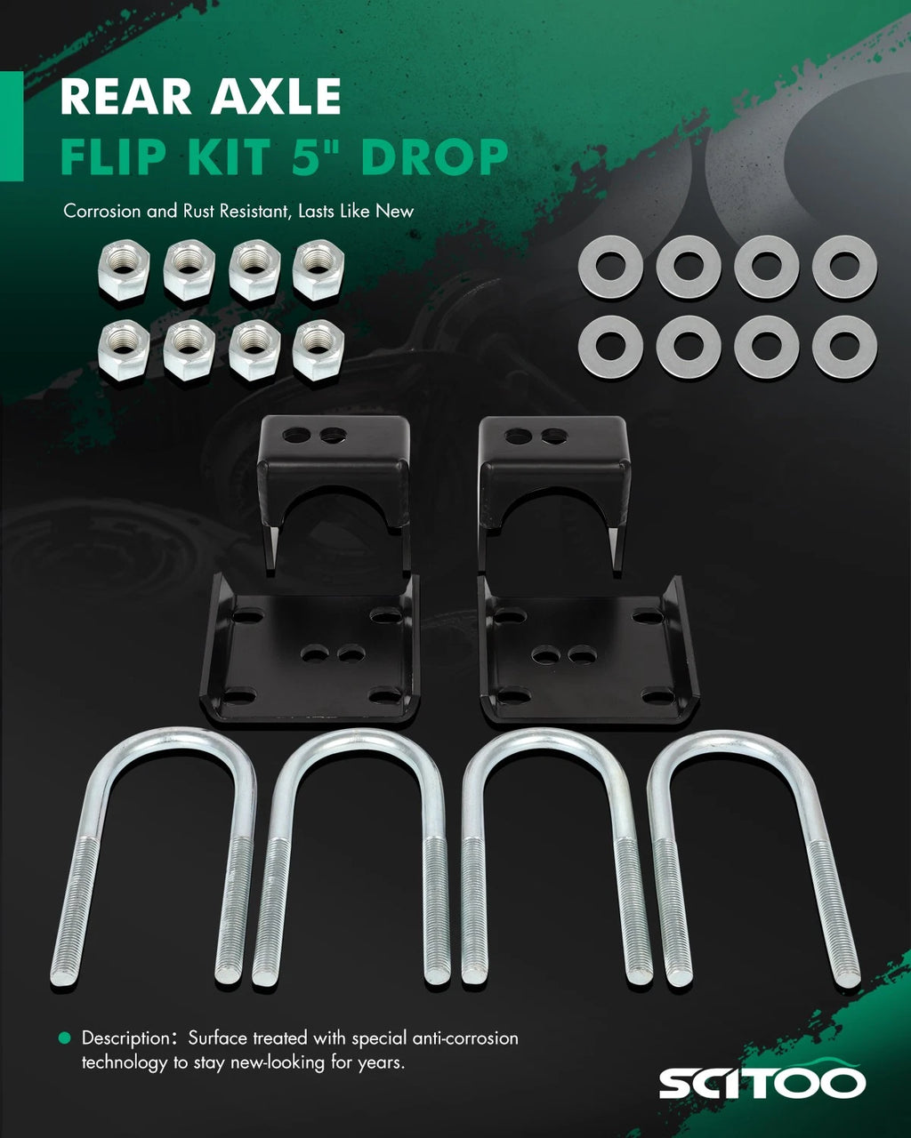 Rear Axle Flip Kit for Chevy C10 GMC 1/2 Ton Truck (1973–1987) 5" Drop