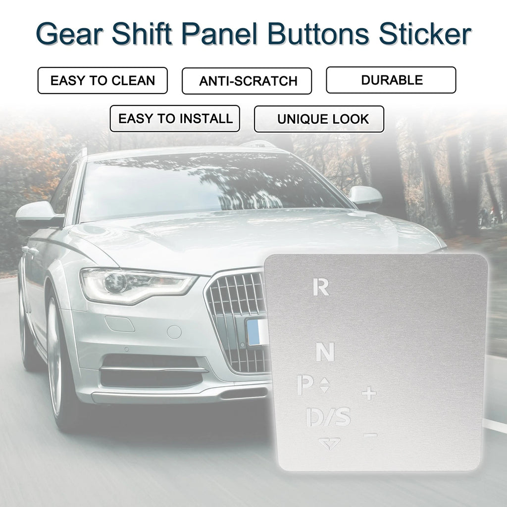 Gear Shift Panel Buttons Sticker for Audi A6 S6 A7 S7 Q7 SQ7 (2020–2023) Silver Tone