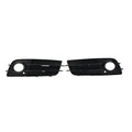 Black Front Bumper Fog Light Grille Covers for Audi A4 B8 S4 (2008-2012)