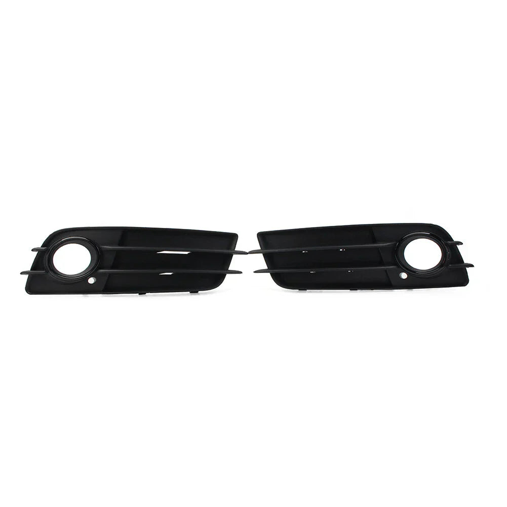 Black Front Bumper Fog Light Grille Covers for Audi A4 B8 S4 (2008-2012)