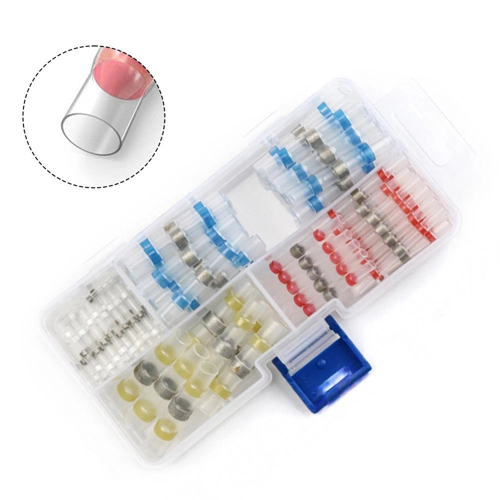 100PCS Waterproof Heat Shrink Solder Seal Butt Wire Connectors for Cars