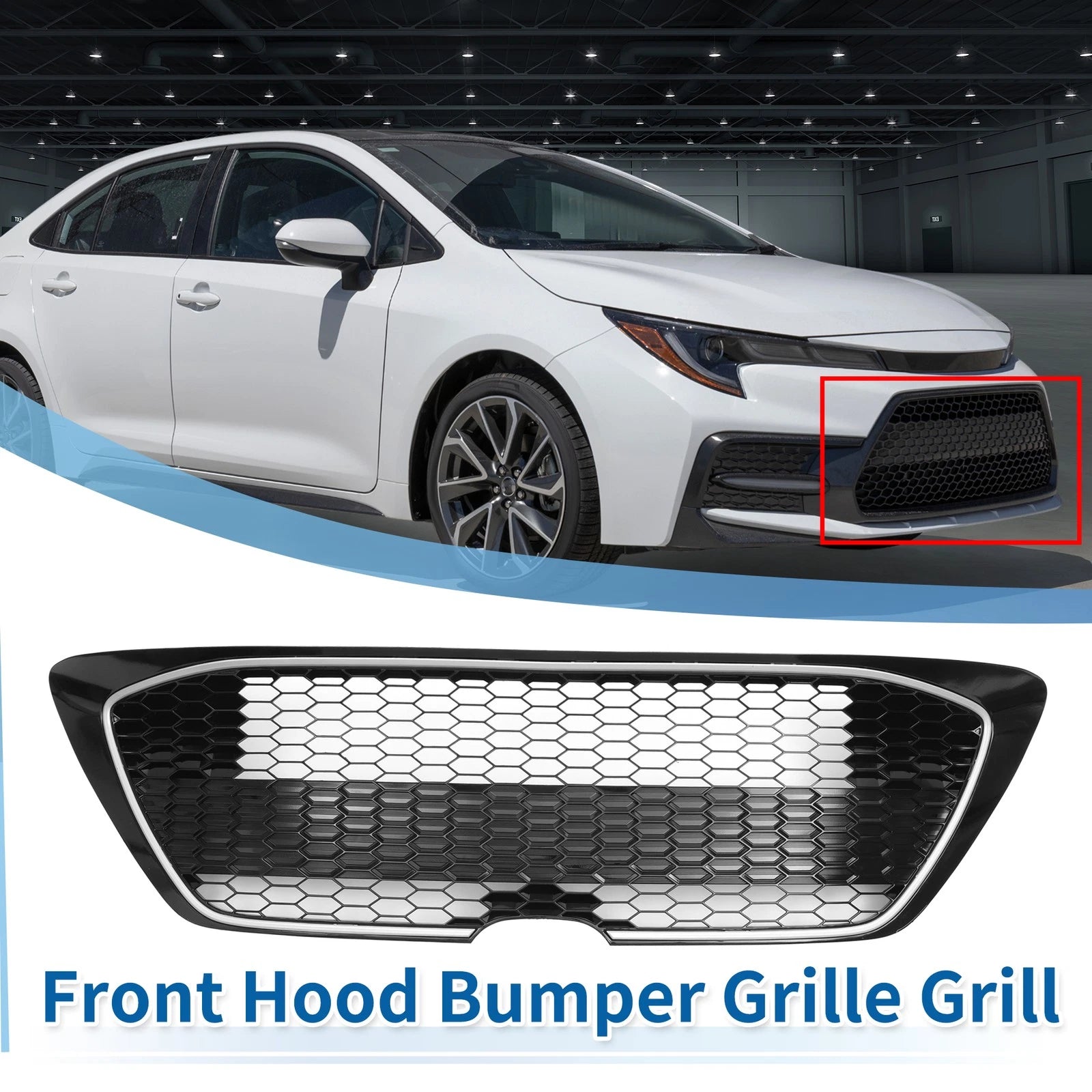 Front Hood Bumper Grille for Toyota Corolla LE (2020–2022) No.5310202290