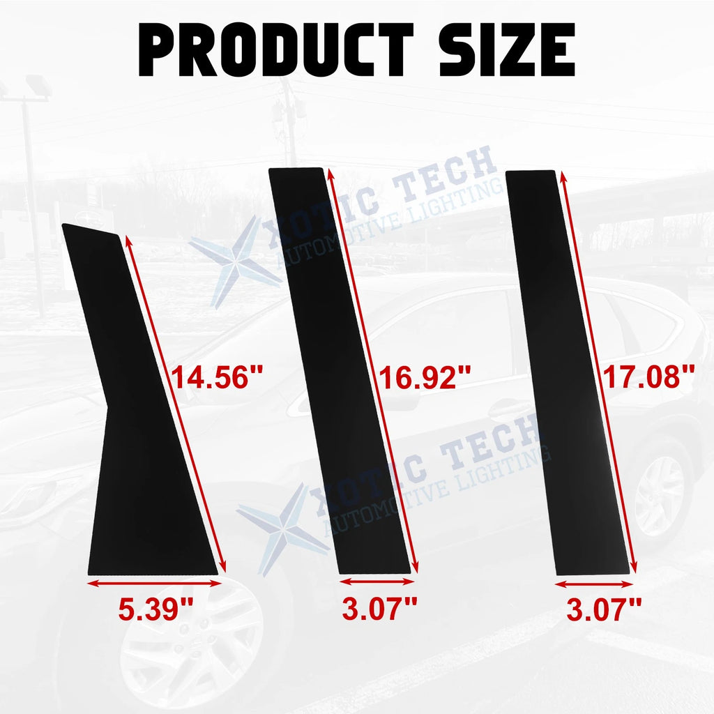 Door Pillar Post Window Trim for Honda CR-V (2012-2016) Glossy Black Set