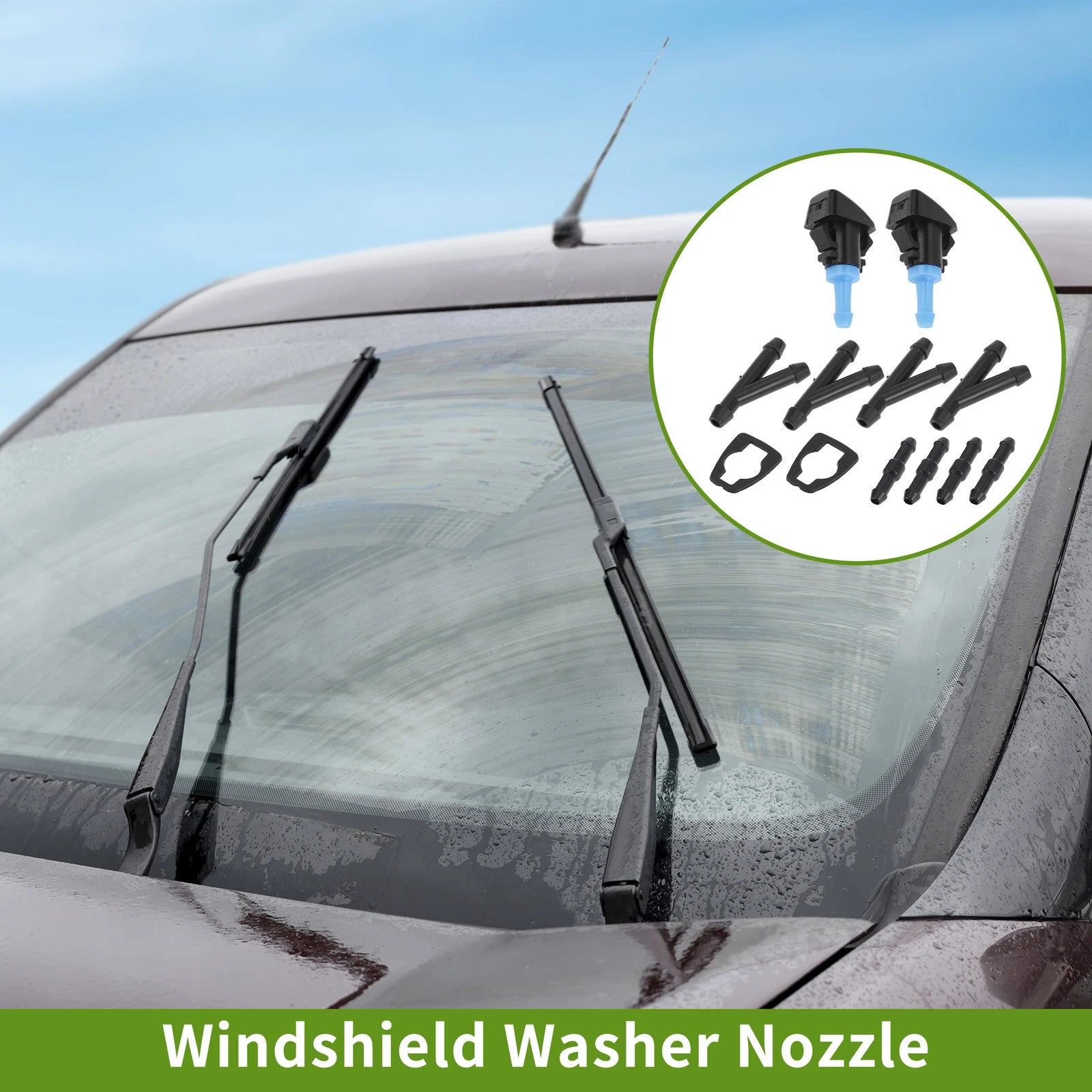 Set of 1 Windshield Washer Nozzle with Hose Connector for Ram (No. 5303833AA)