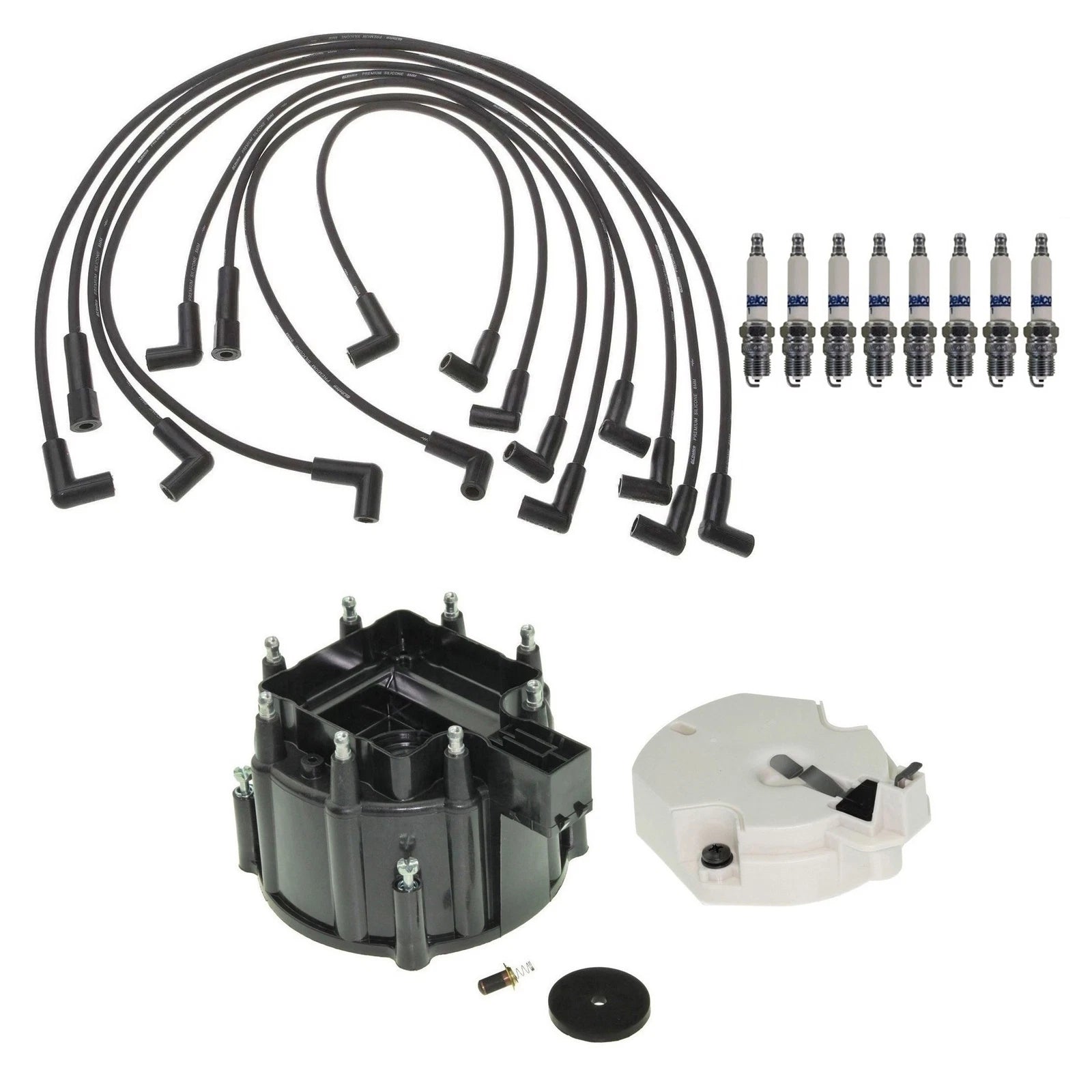 ACDelco Ignition Kit for Chevy GMC V8 (Distributor, Rotor, Cap, Spark Plugs)