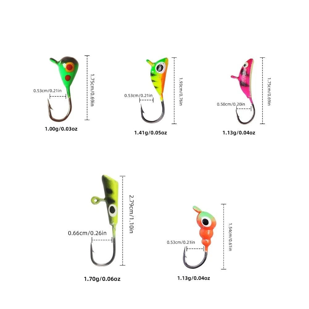 25pcs Ice Fishing Lure Hook Set for Freshwater (No specific years/models)