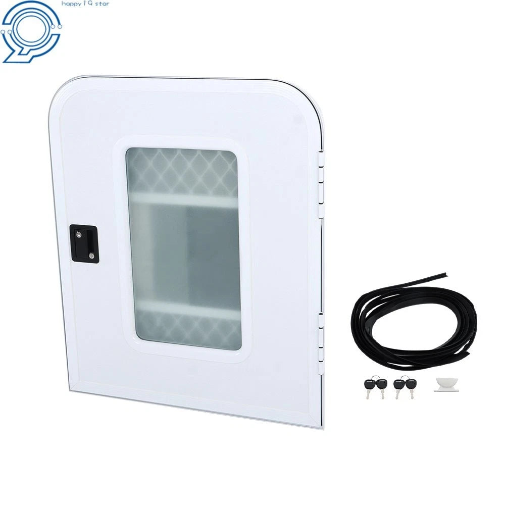Entry Door for RV Camper Teardrop (30"W x 36"H) Black/White