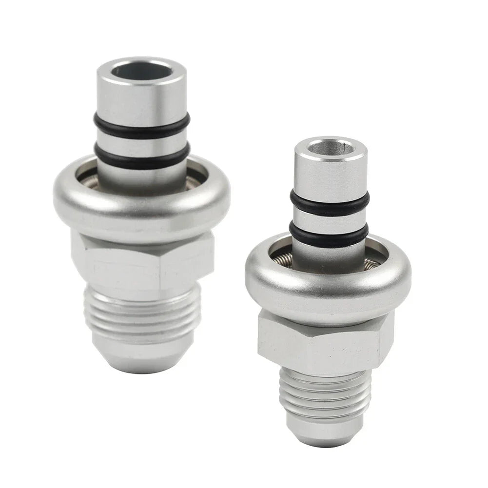 6AN & 8AN Silver Fuel Rail Fitting Adapter for Ford Mustang (1986-1998)